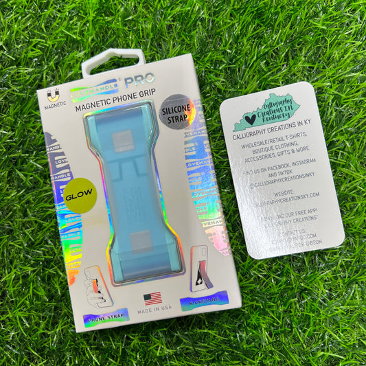Frosty Blue GLOW Silicone LoveHandle Pro Phone Grip
