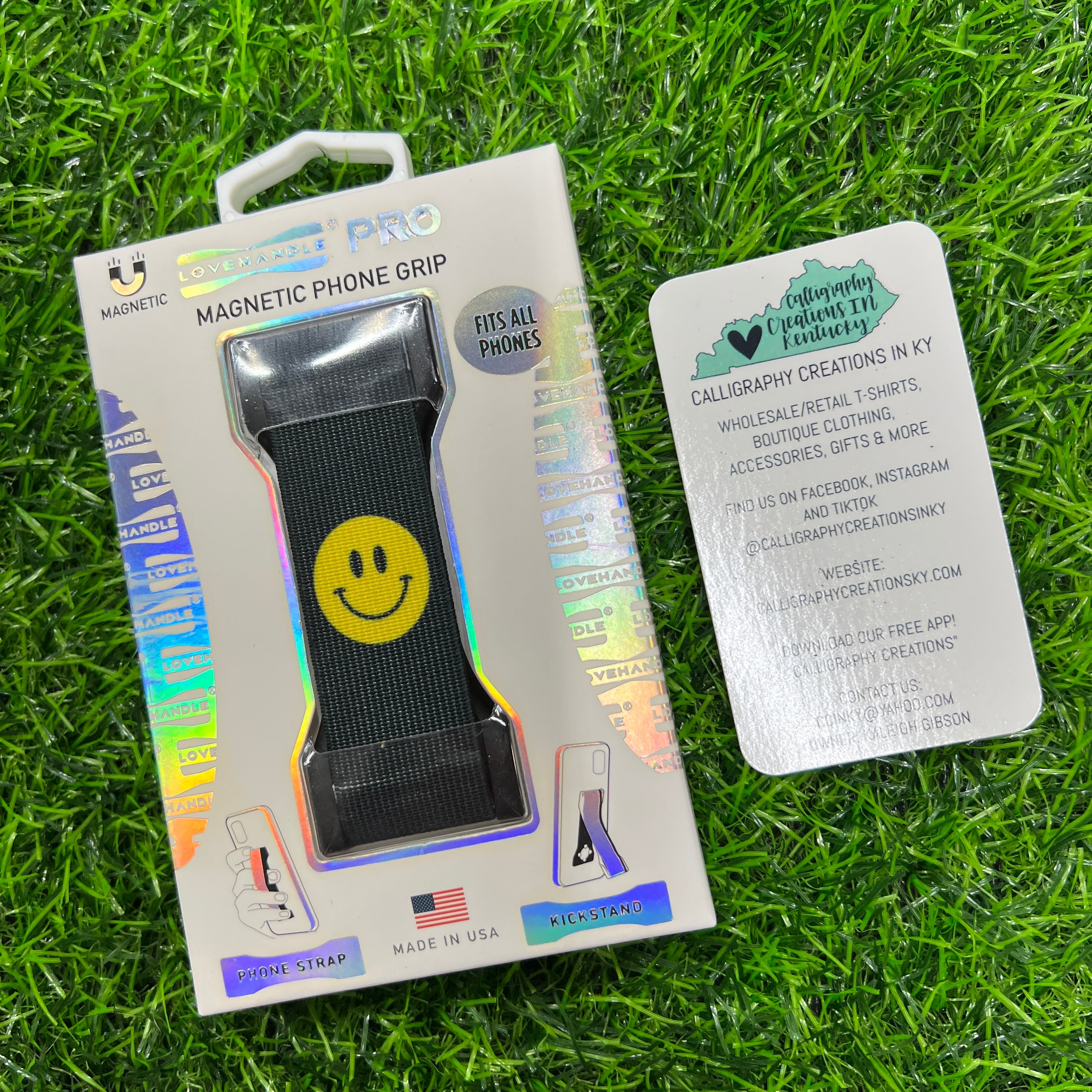 Happy Face LoveHandle Pro Phone Grip FINAL SALE (CLOTH STRAP)