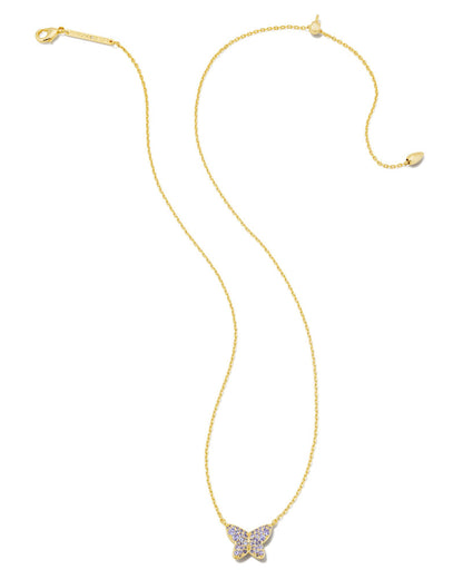 Kendra Scott Lillia Crystal Pendant Necklace - Gold Violet Crystal