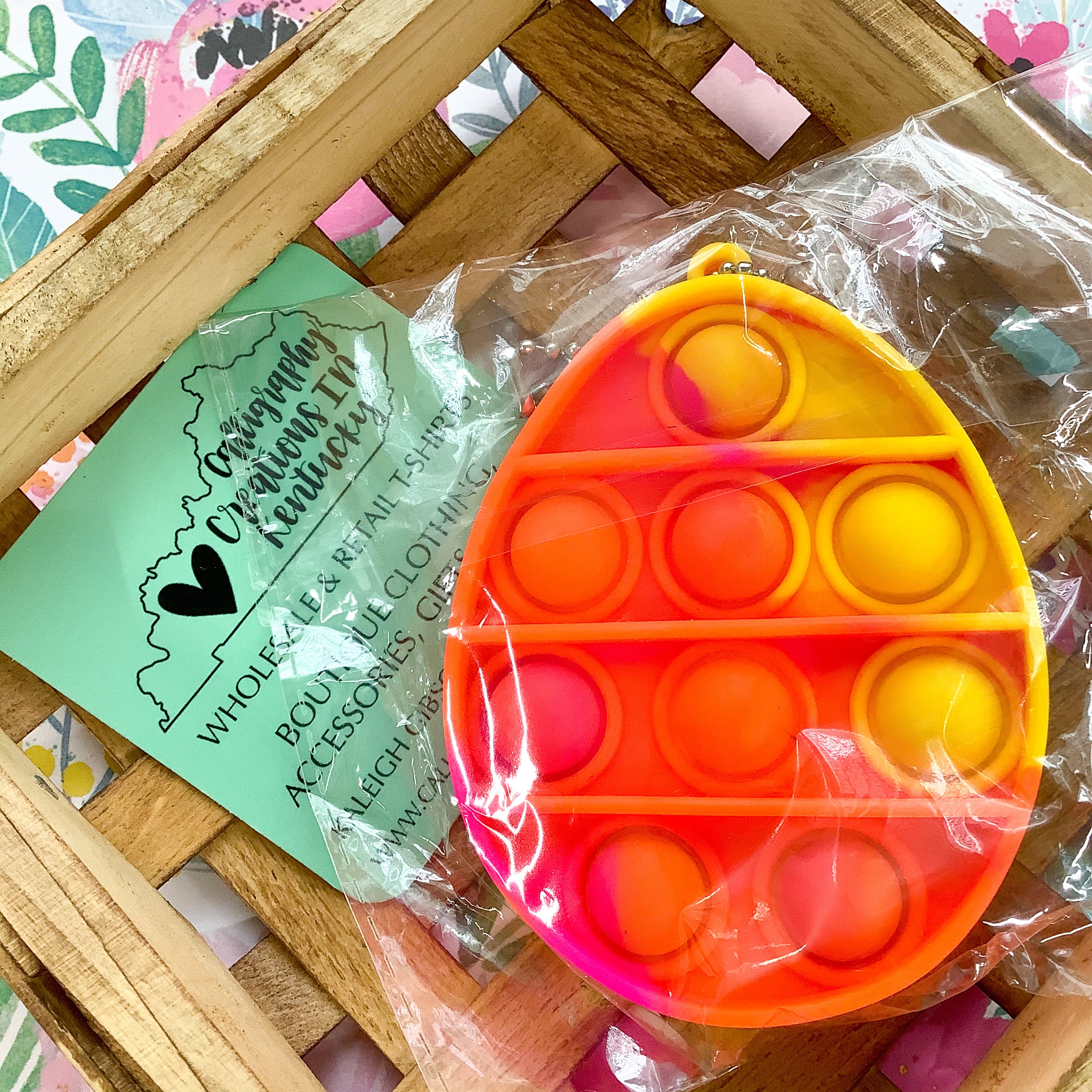 Sherbet Egg Fidget Popper Keychain Calligraphy Creations In KY
