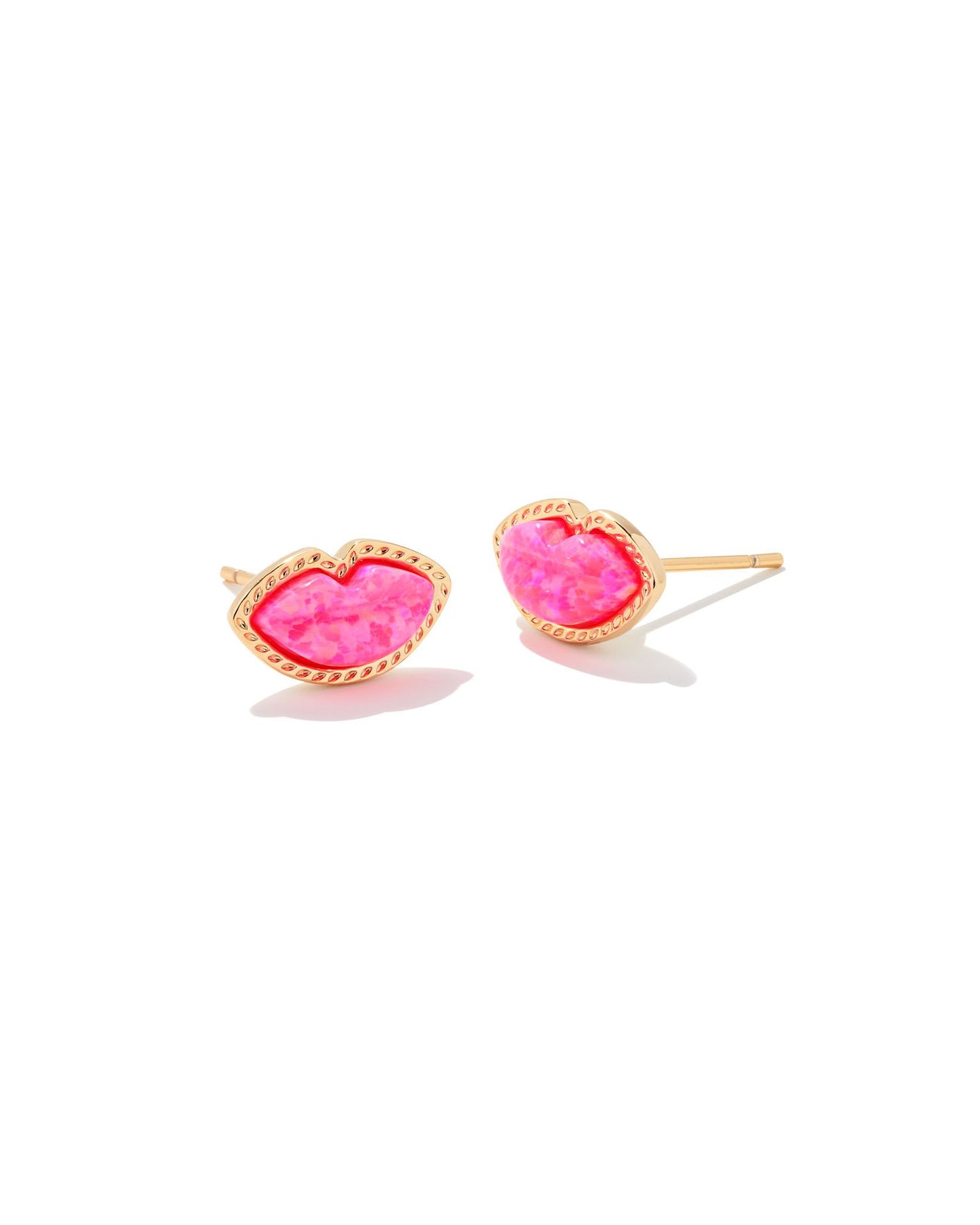 Kendra Scott Lips Stud Earrings - Bright Pink Opal