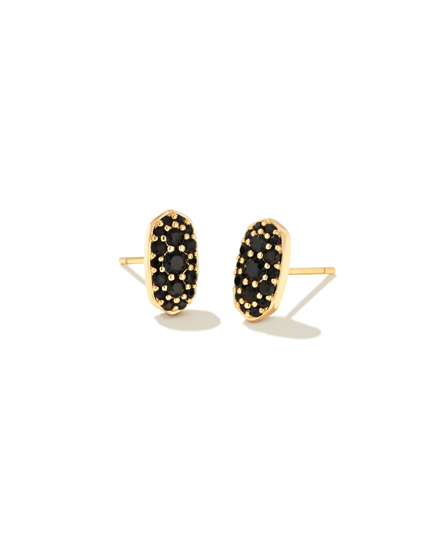 Kendra Scott Grayson Crystal Stud Earrings - Gold Black Spinel