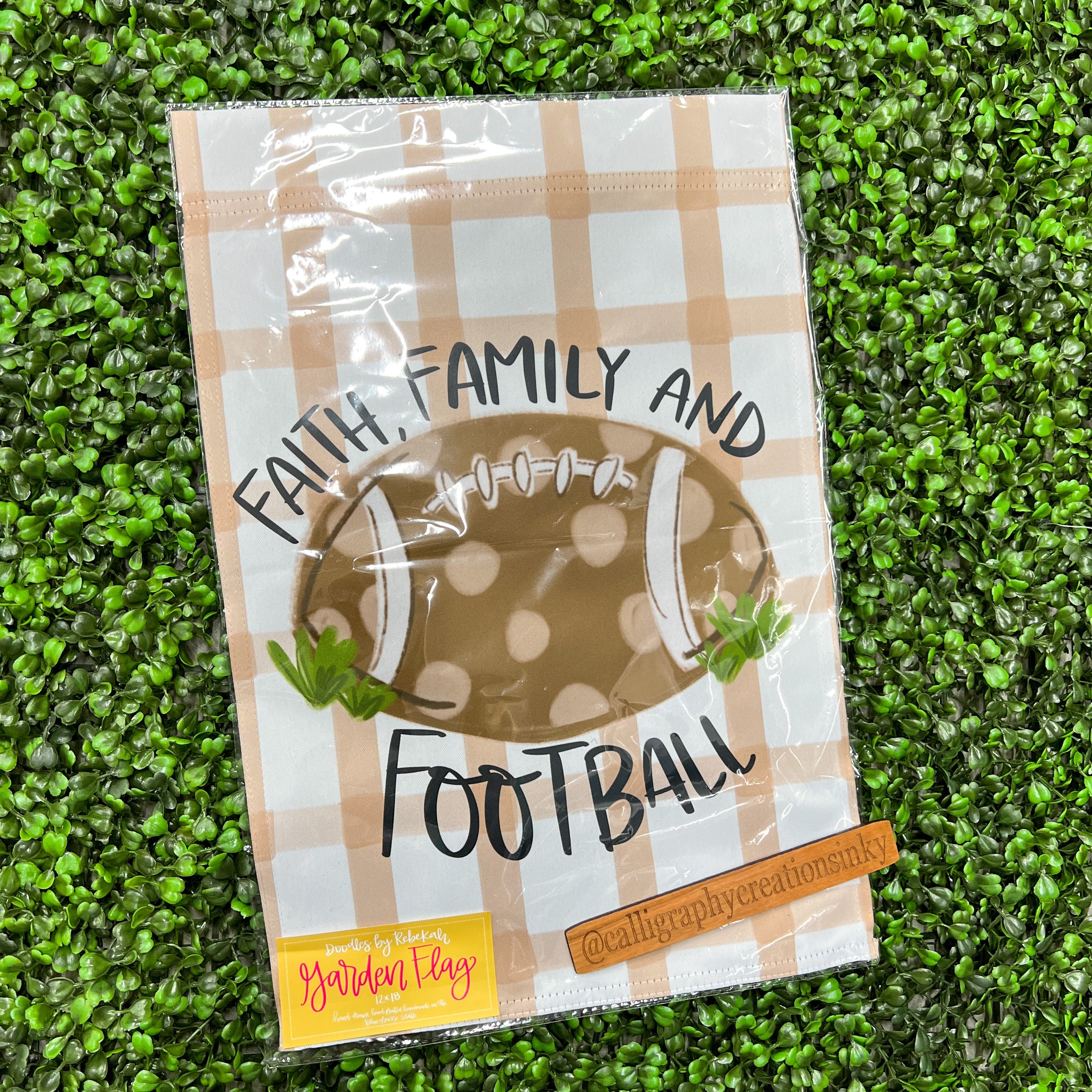 Doodles by Rebekah Football Garden Flag