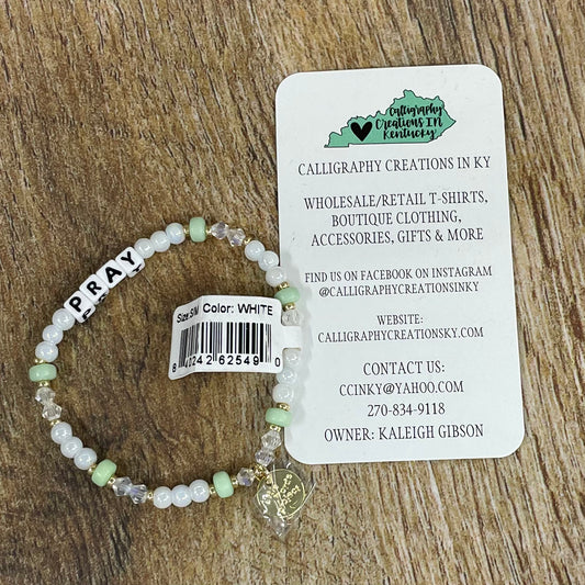 Pray / Zen Garden Little Words Project Beaded Bracelet