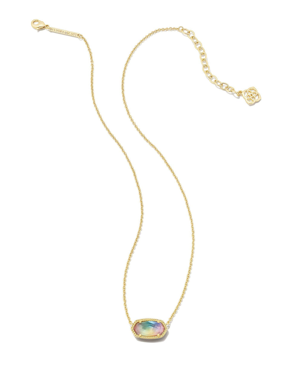 Kendra Scott Elisa Pendant Necklace - Gold Yellow Watercolor Illusion