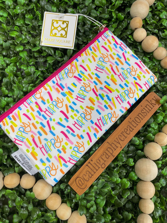 Mary Square Happy Zipper Pouch