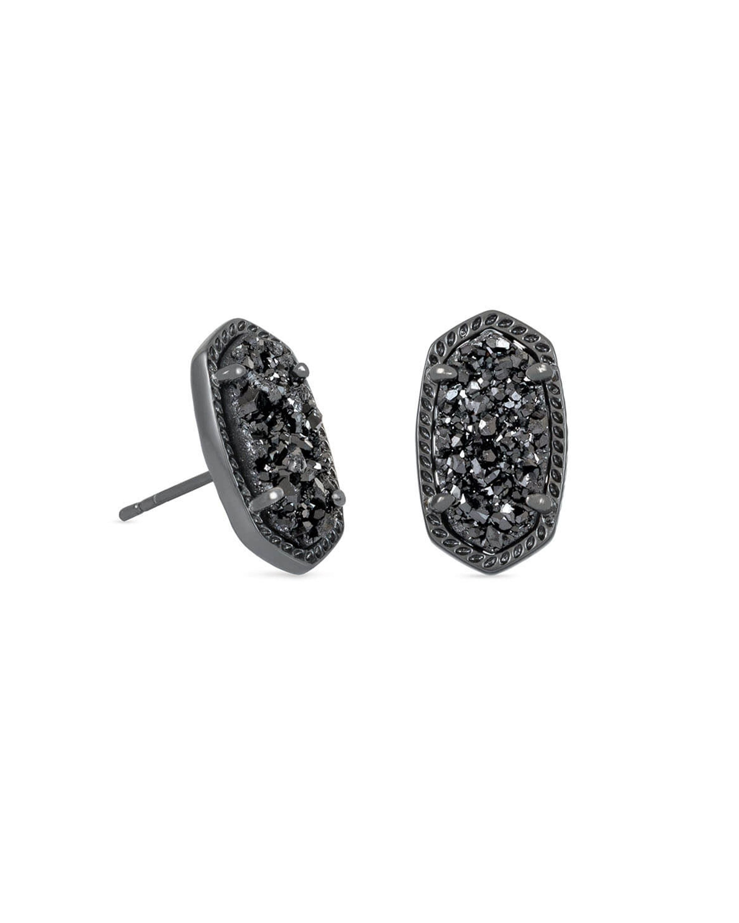 Kendra Scott Ellie Stud Earrings - Gunmetal Black Drusy
