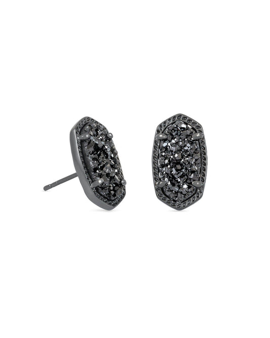 Kendra Scott Ellie Stud Earrings - Gunmetal Black Drusy