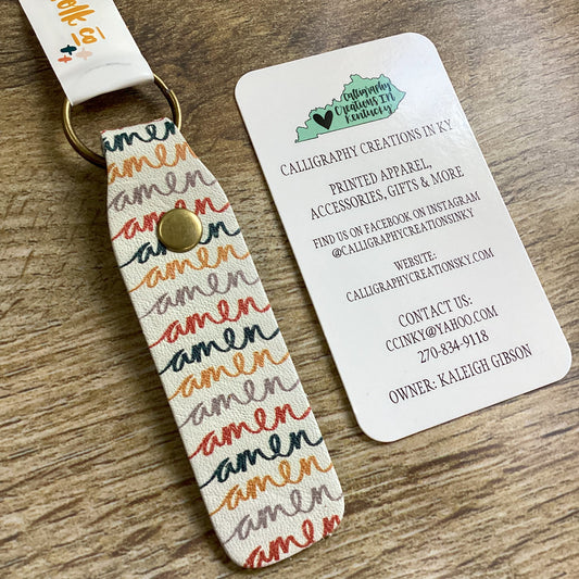 Amen Leather Keychain - FINAL SALE
