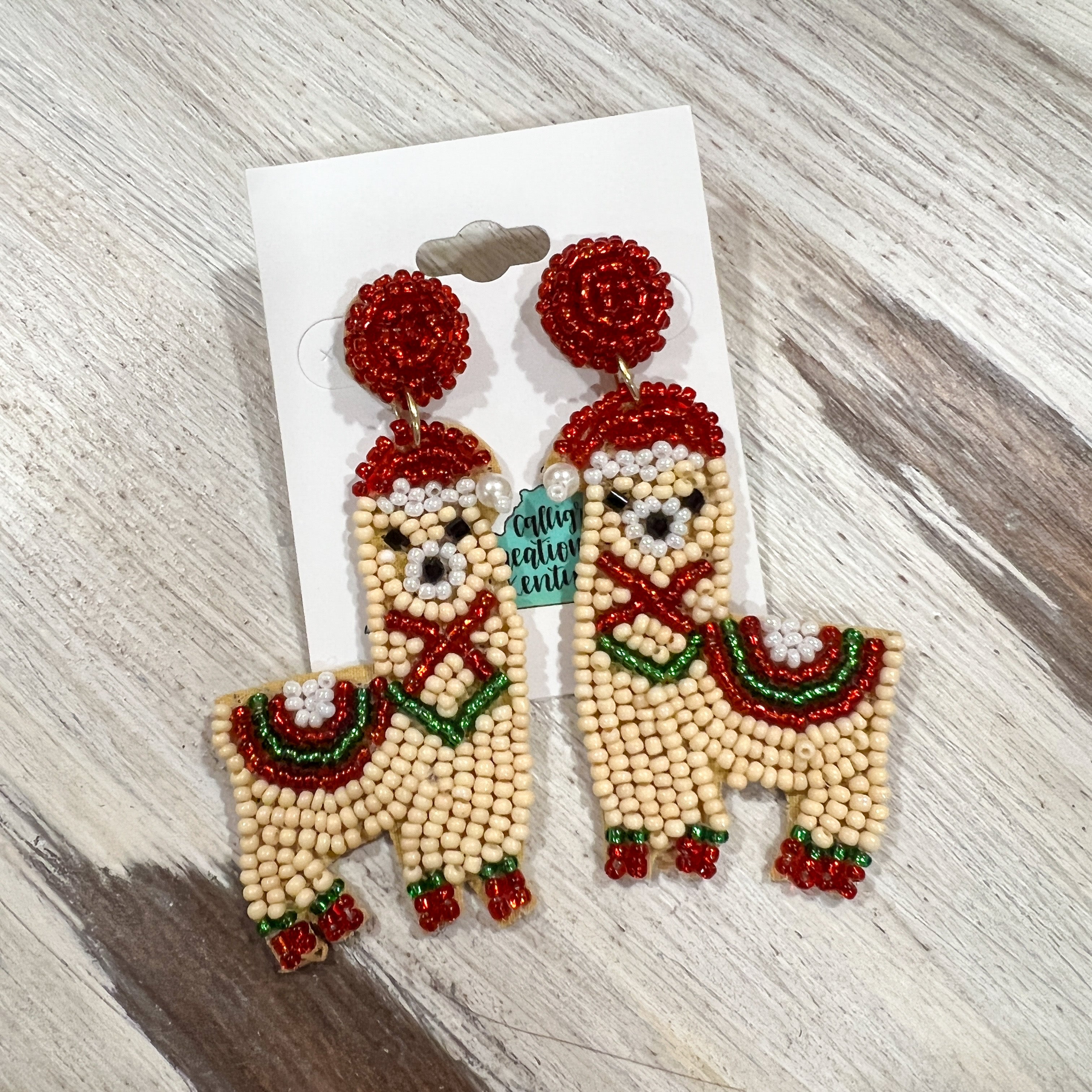 Santa Hat Llama Earrings *FINAL SALE*