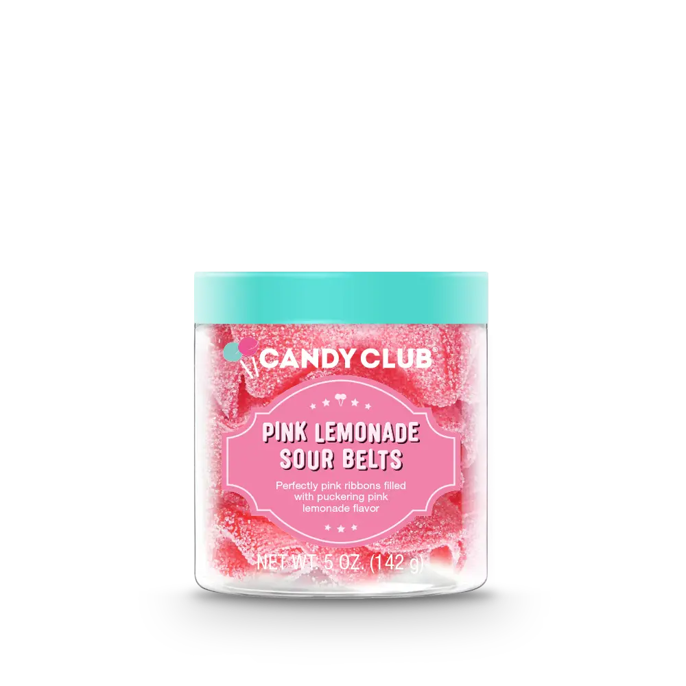 Pink Lemonade Sour Belts - Candy Club Gourmet Candy