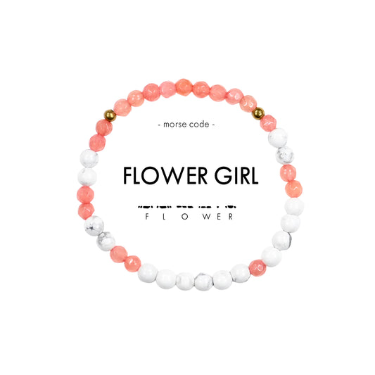 Mini  Flower Girl Morse Code Bracelet
