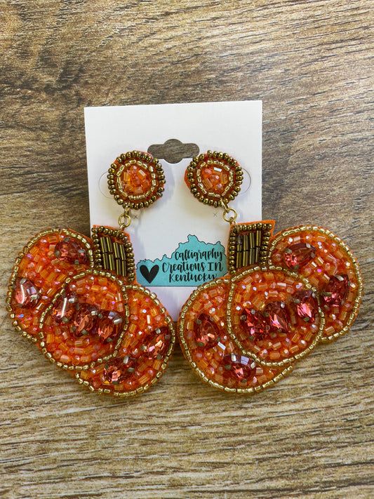 Pumpkin Seed Bead Earrings