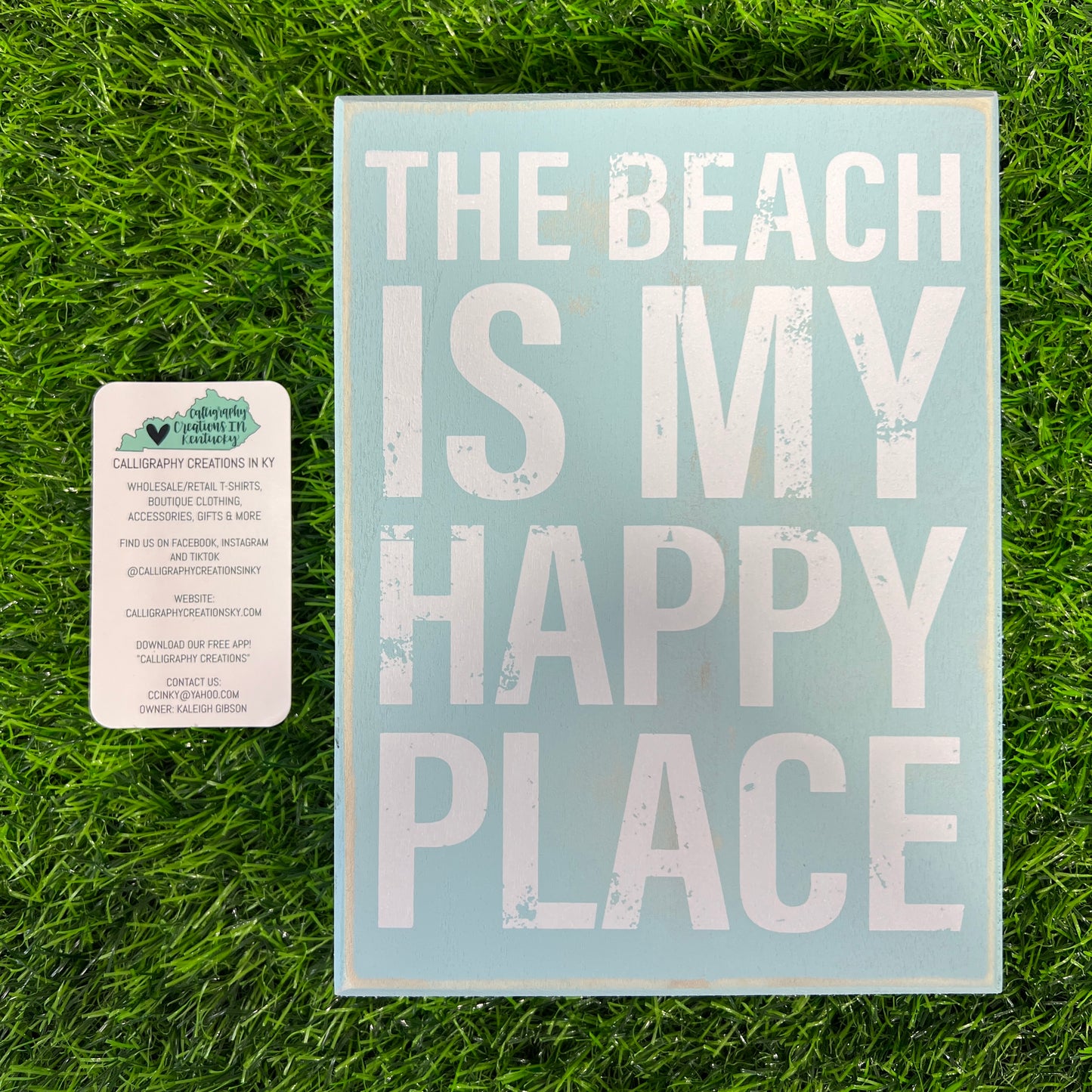 The Beach Is My Happy Place Box Sign