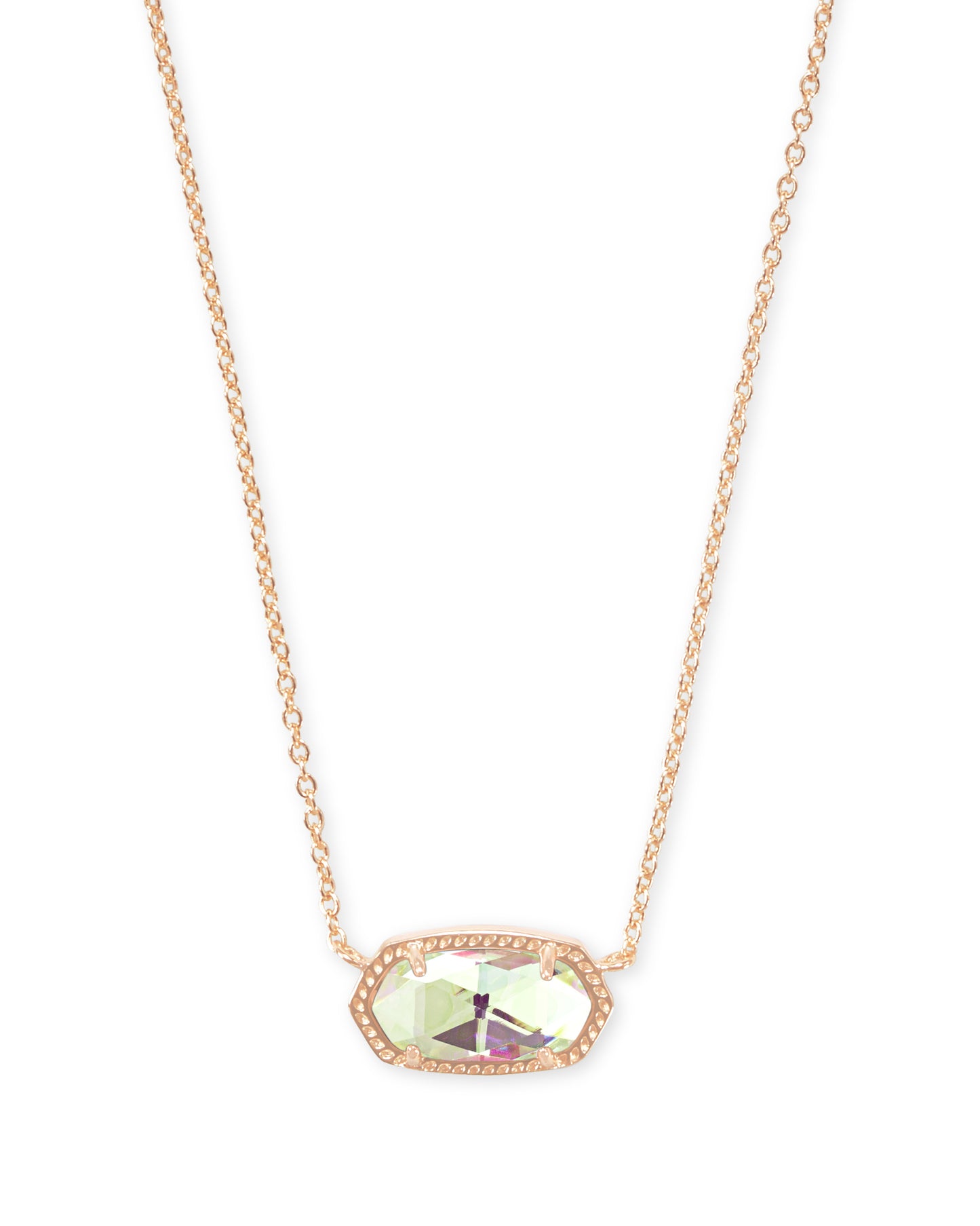 Kendra Scott Elisa Pendant Necklace - Rose Gold Dichoric Glass