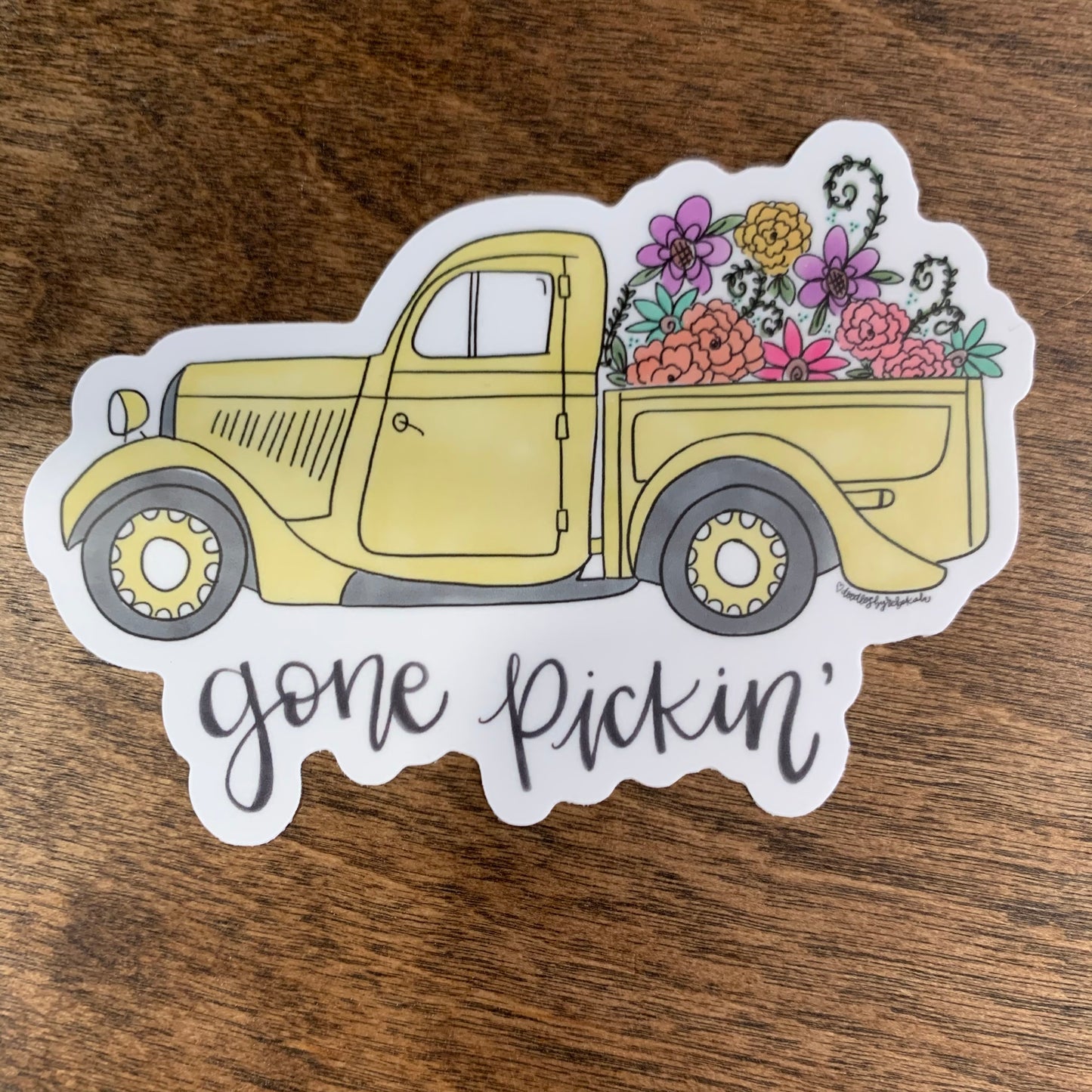 Flowers Truck Sticker - Doodles By Rebekah