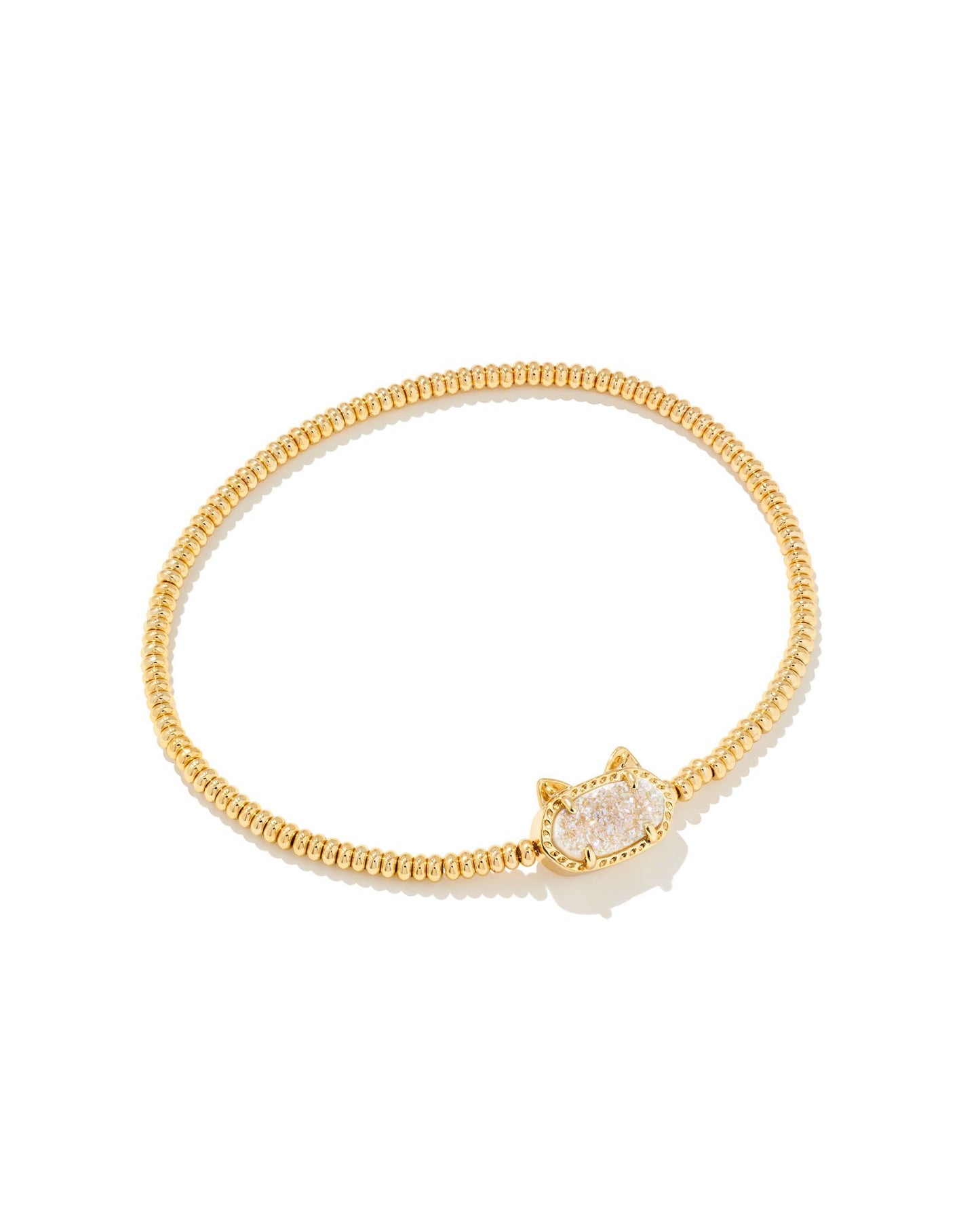Kendra Scott Grayson Cat Stretch Bracelet - Gold Iridescent Drusy