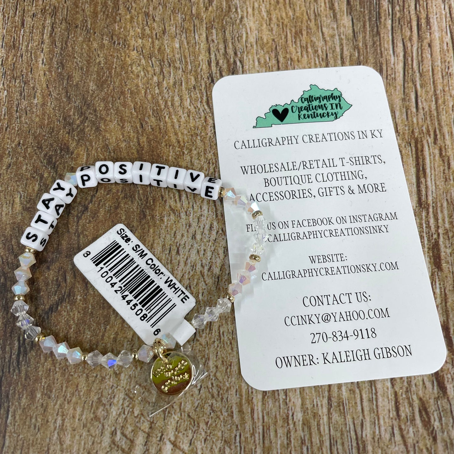 Stay Positive / Icy Little Words Project Beaded Bracelet