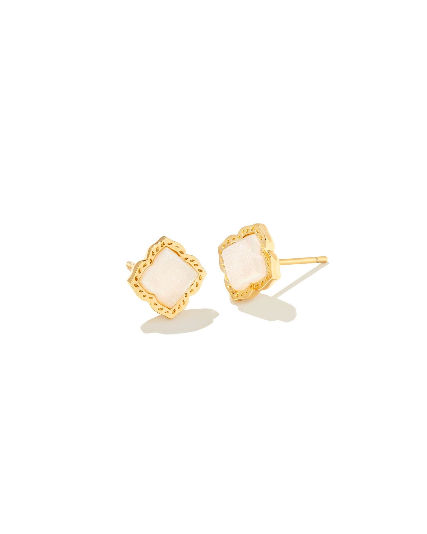 Kendra Scott Mallory Stud Earrings - Gold Iridescent Drusy