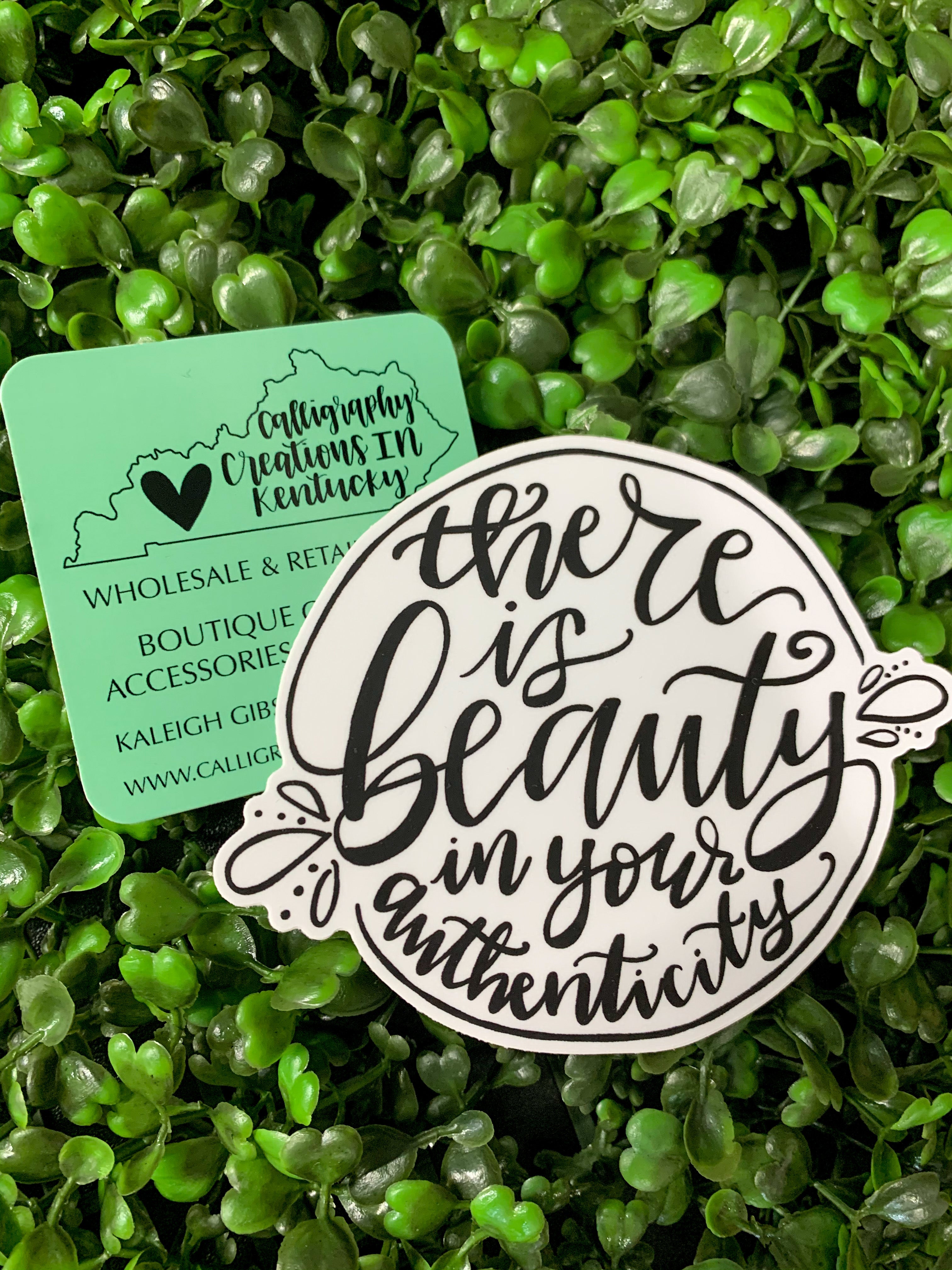 Beauty In Authenticity Sticker - Doodles By Rebekah β Calligraphy ...