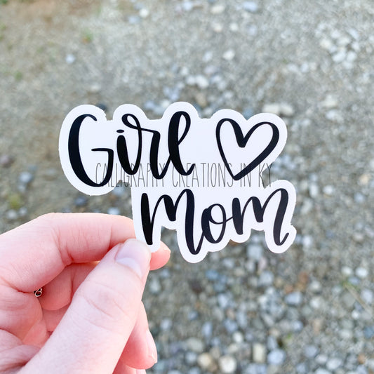 Hand-Lettered Girl Mom Sticker