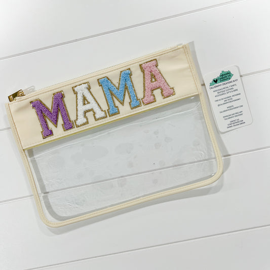 Mama Clear Chenille Pouch