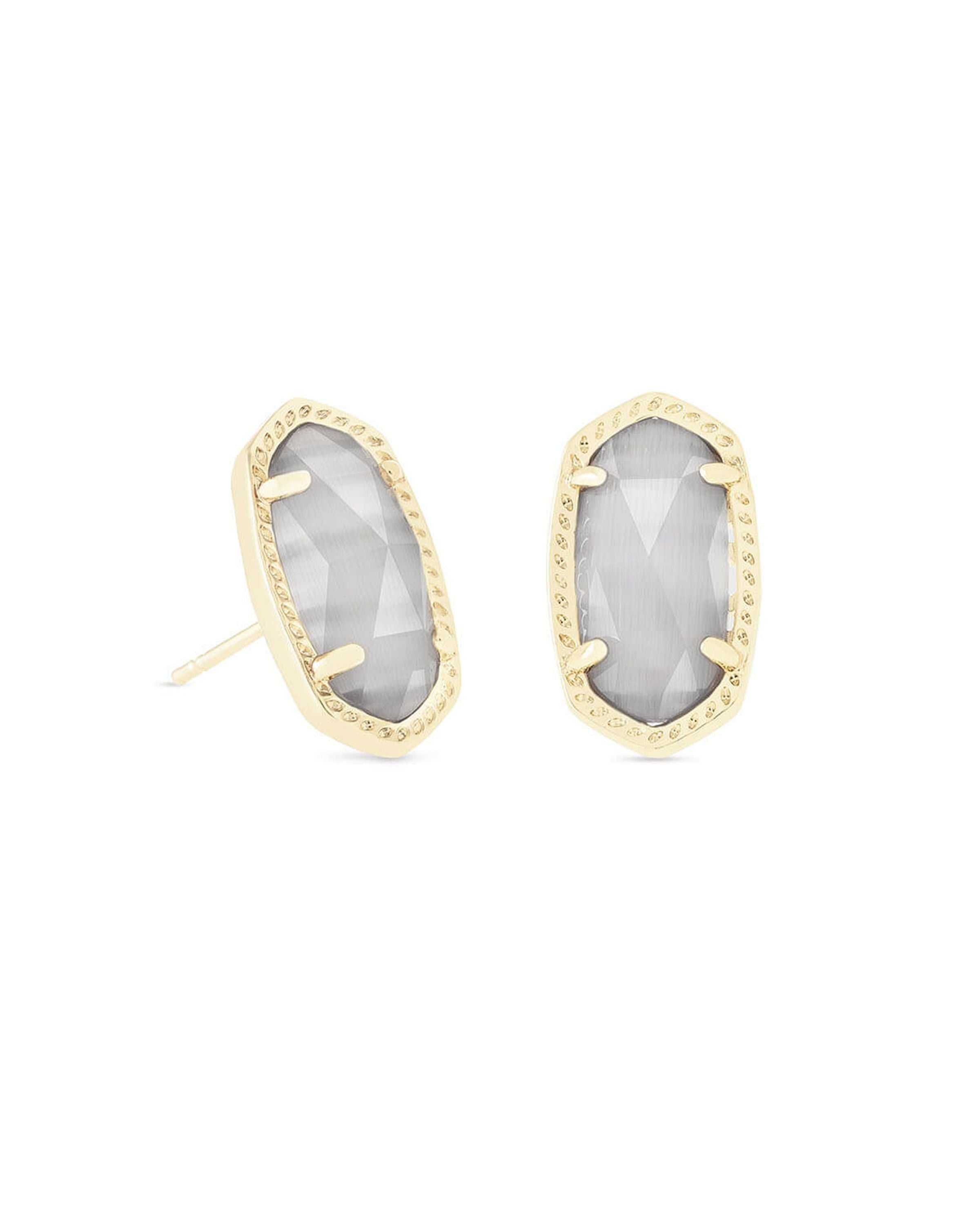 Kendra Scott Ellie Stud Earrings - Gold Slate Cats Eye