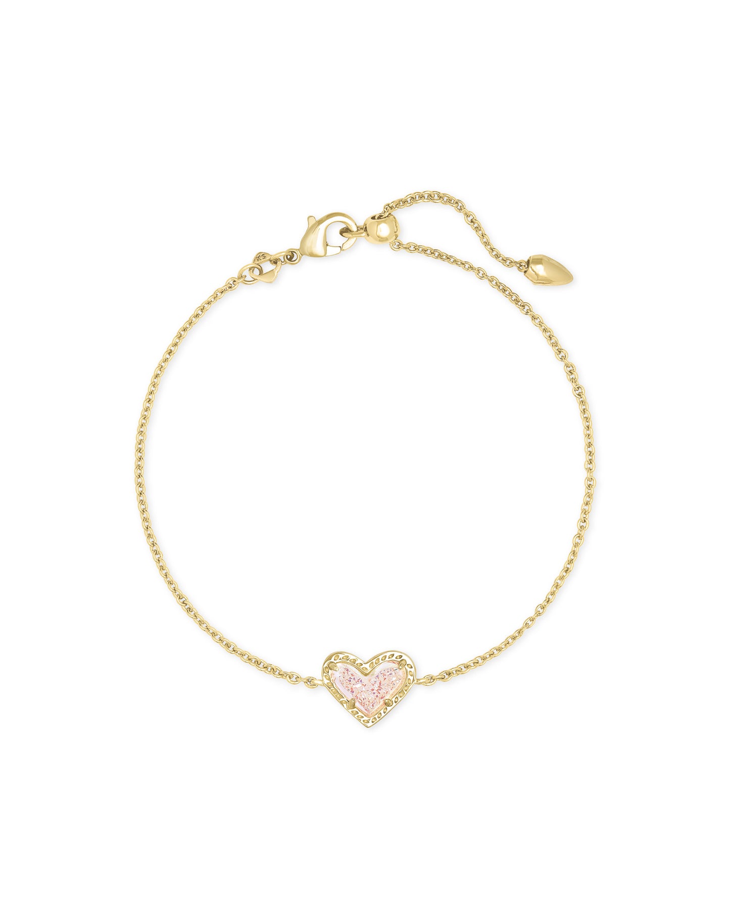Kendra Scott Ari Heart Delicate Chain Bracelet - Gold Iridescent Drusy