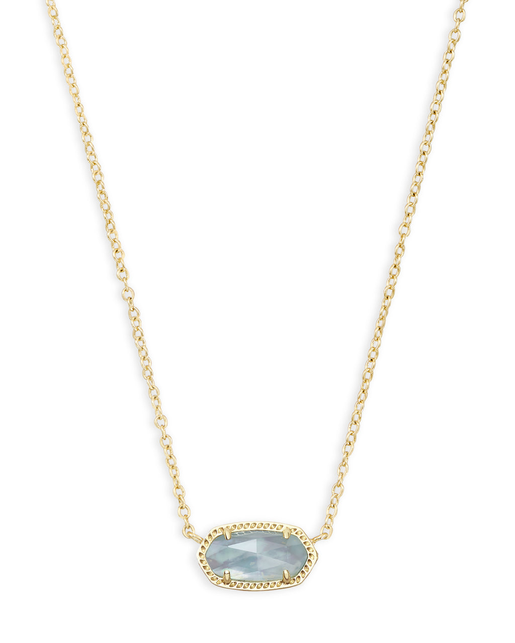 Kendra Scott Elisa Pendant Necklace - Gold Light Blue Illusion