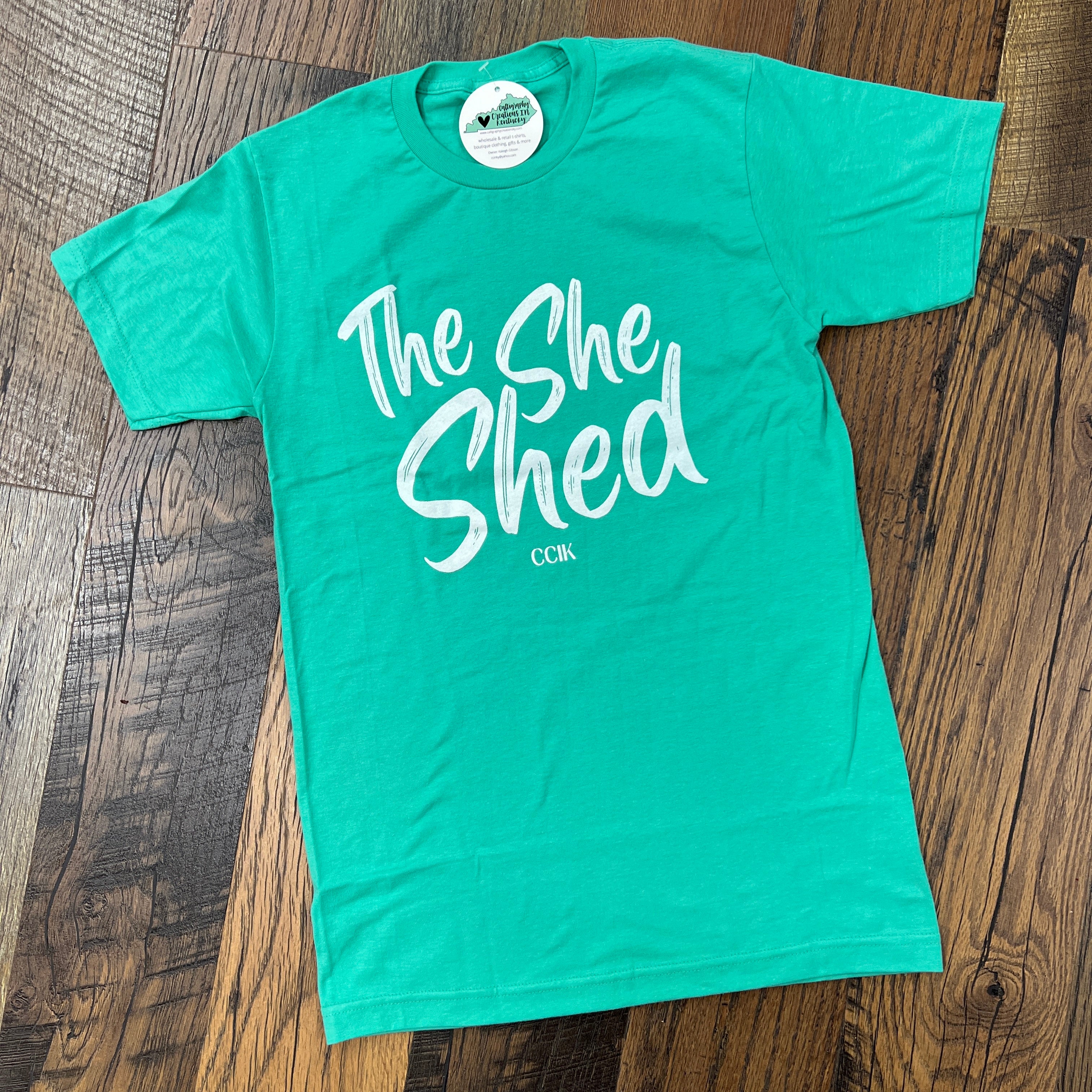 $1 SMALL - The CCIK She Shed Tee - Mint - FINAL SALE
