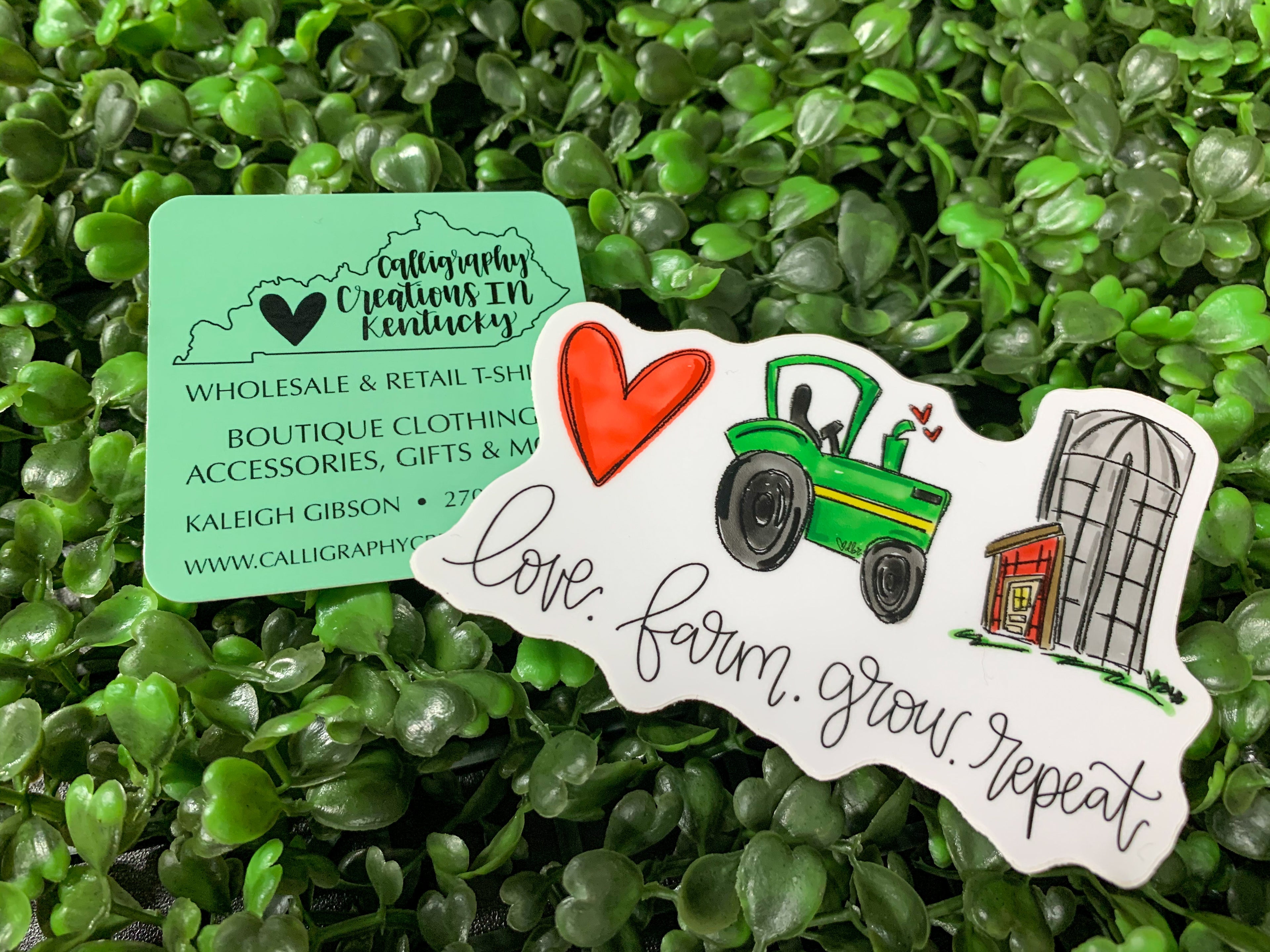 Love. Farm. Grow. Repeat Sticker - Doodles By Rebekah