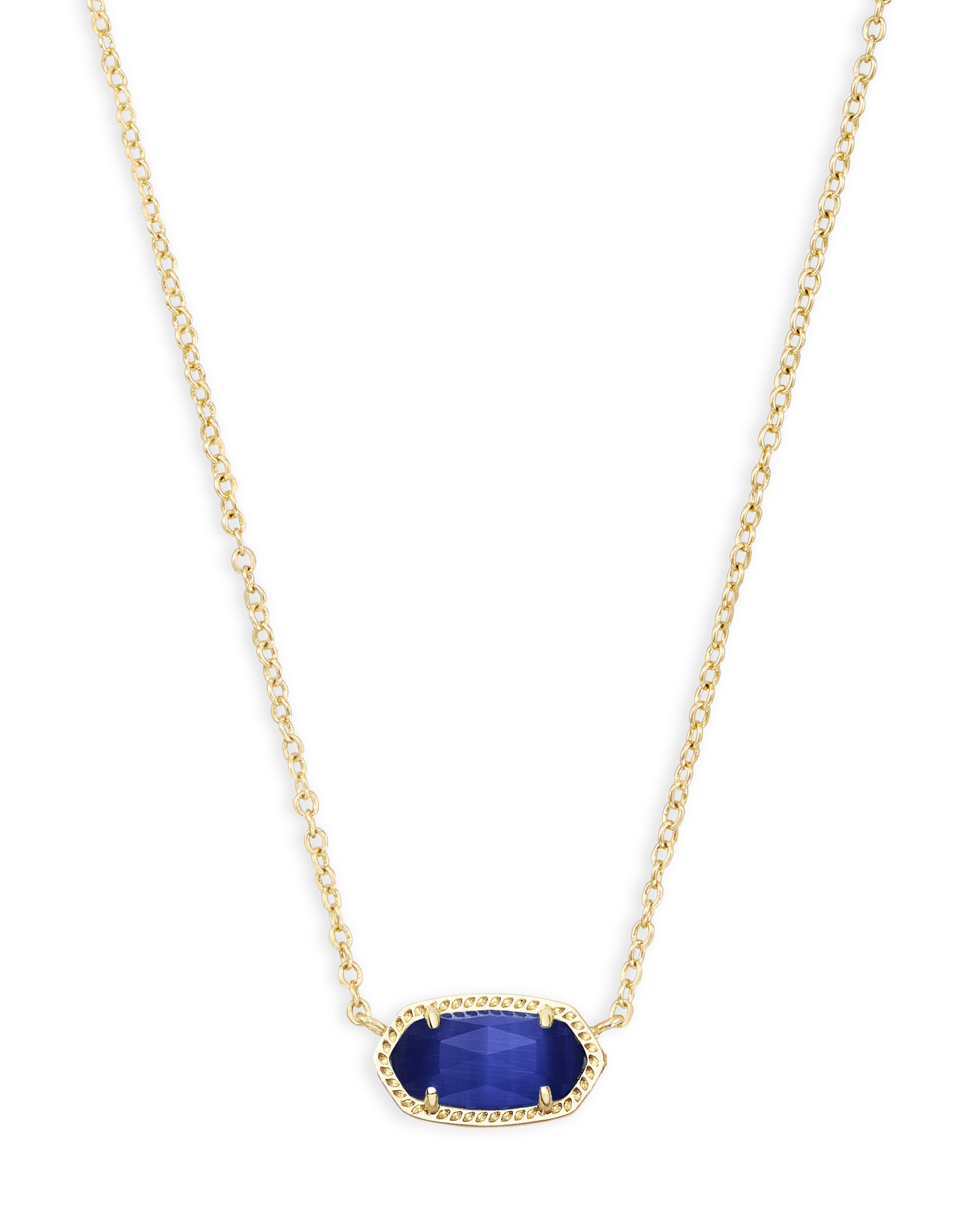 Kendra Scott Elisa Pendant Necklace - Gold Cobalt Cats Eye