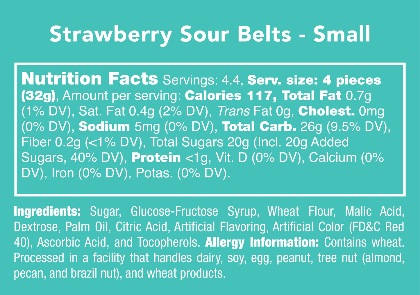 Strawberry Sour Belts - Candy Club Gourmet Candy