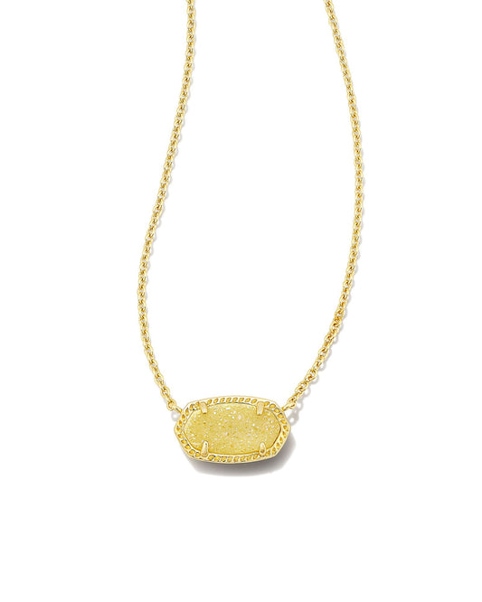 Kendra Scott Elisa Pendant Necklace - Gold Light Yellow Drusy