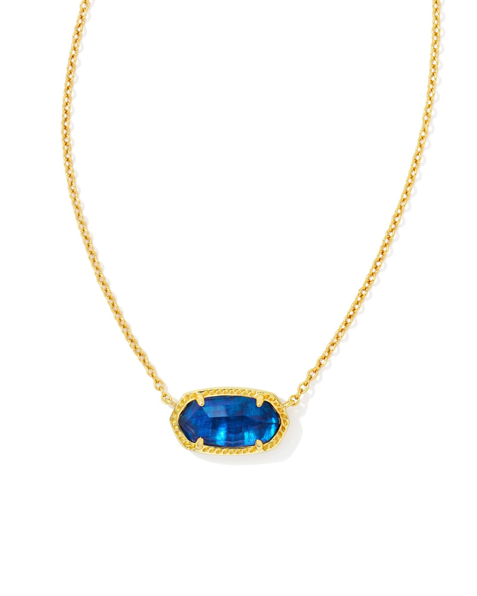Kendra Scott Elisa Pendant Necklace - Gold Navy Abalone
