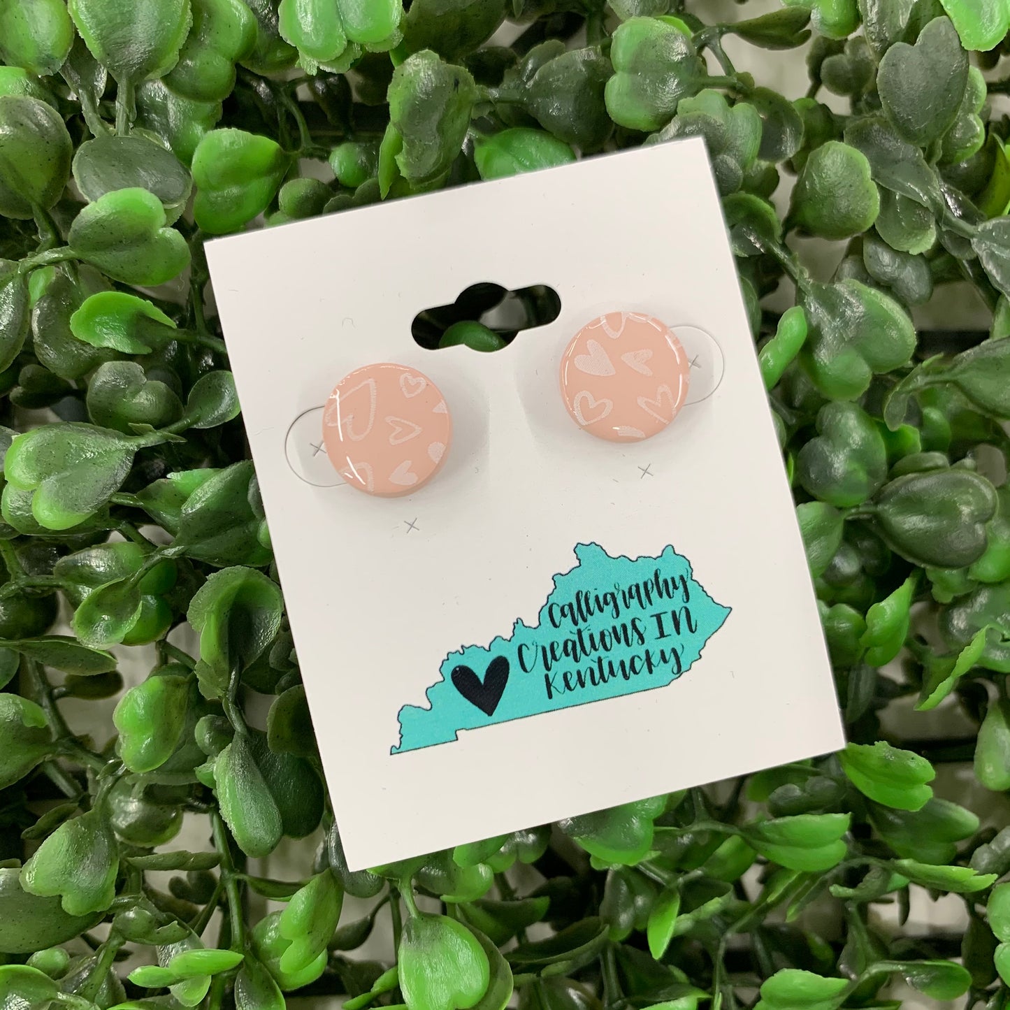 Handmade Circle Hearts Earrings