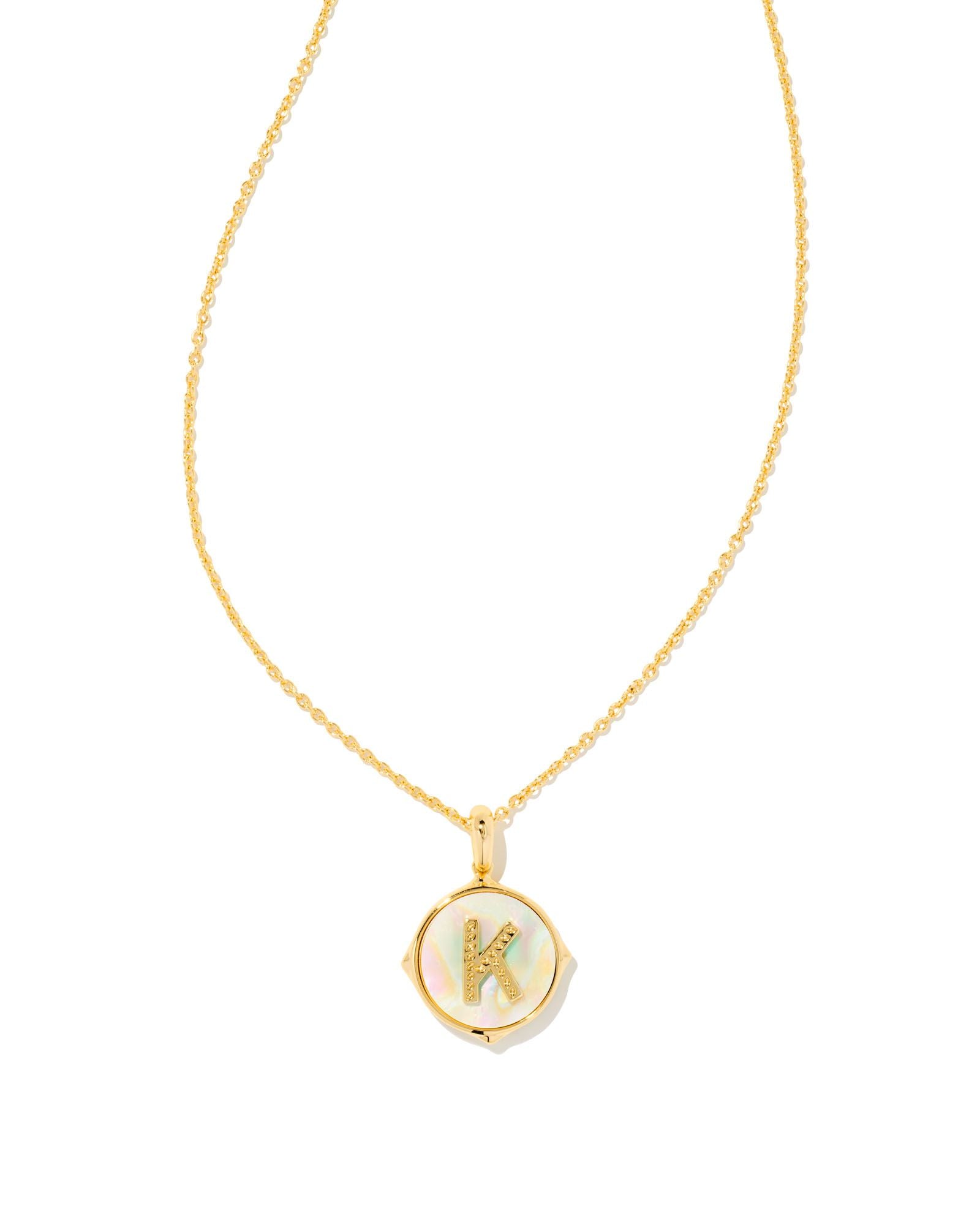 Kendra Scott Letter K Disc Pendant Necklace
