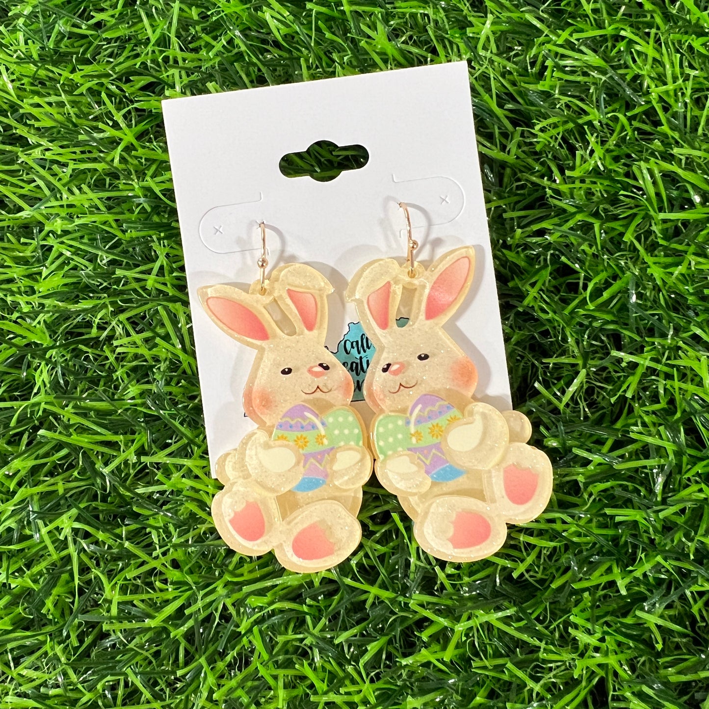 Glitter Easter Bunny Earrings