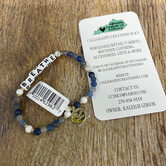 Bluestone / Breathe Little Words Project Beaded Bracelet