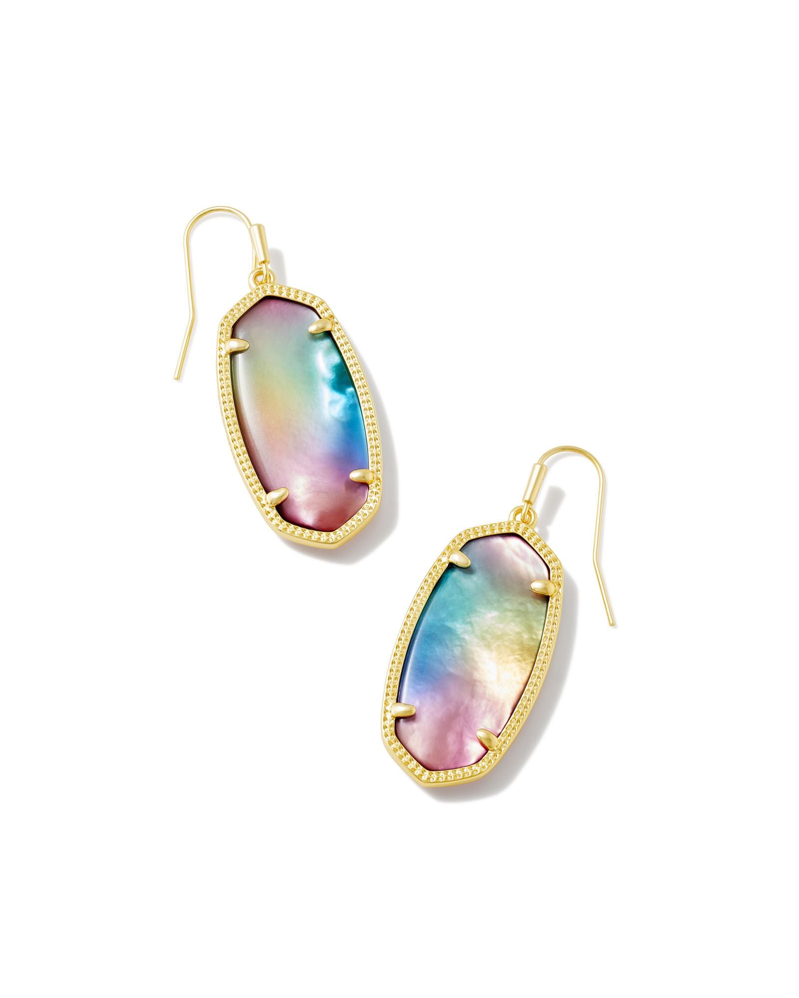 Kendra Scott Elle Drop Earrings - Gold Yellow Watercolor Illusion