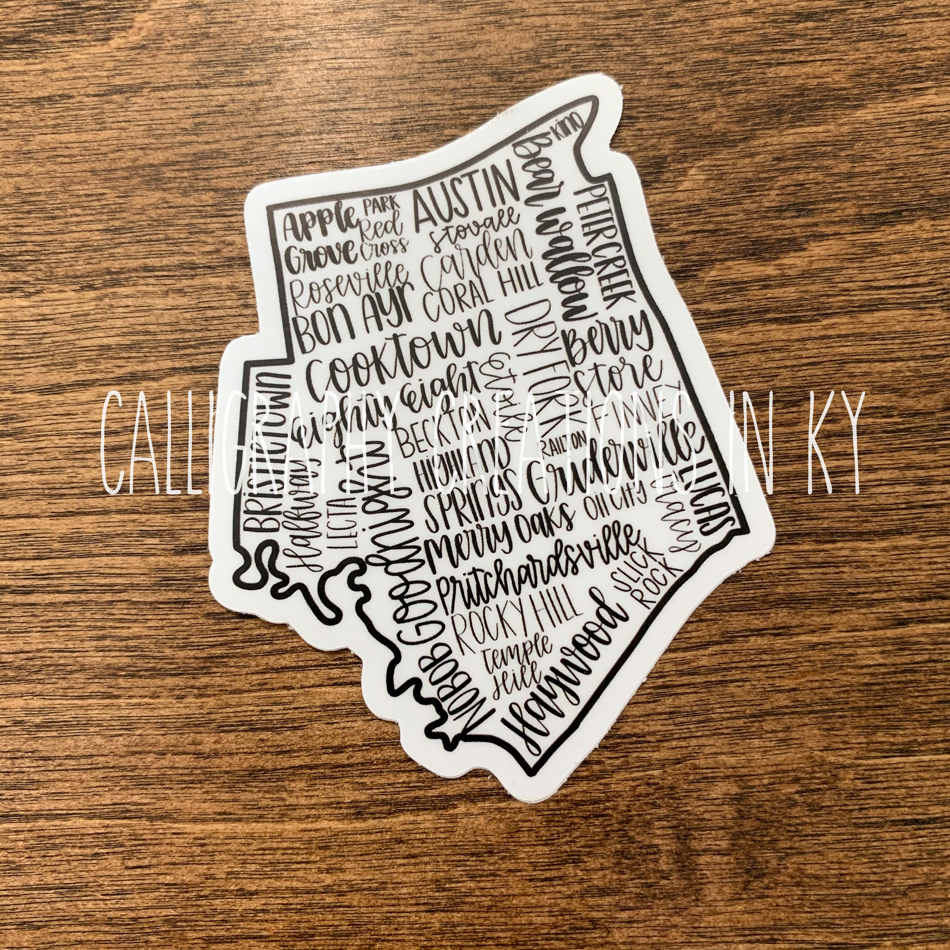 Hand-Lettered Barren Sticker - Black