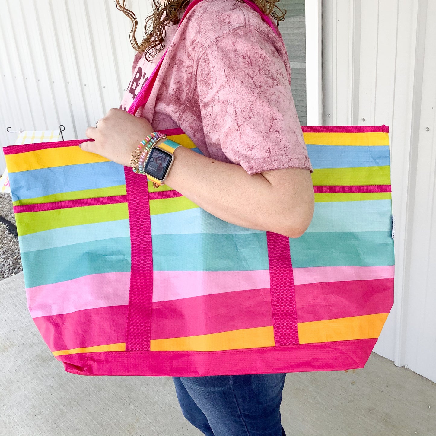 Mary Square Stripes Tote