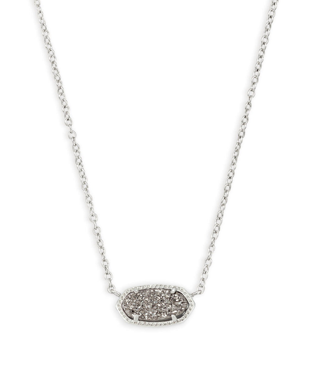 Kendra Scott Elisa Pendant Necklace - Rhodium Platinum Drusy