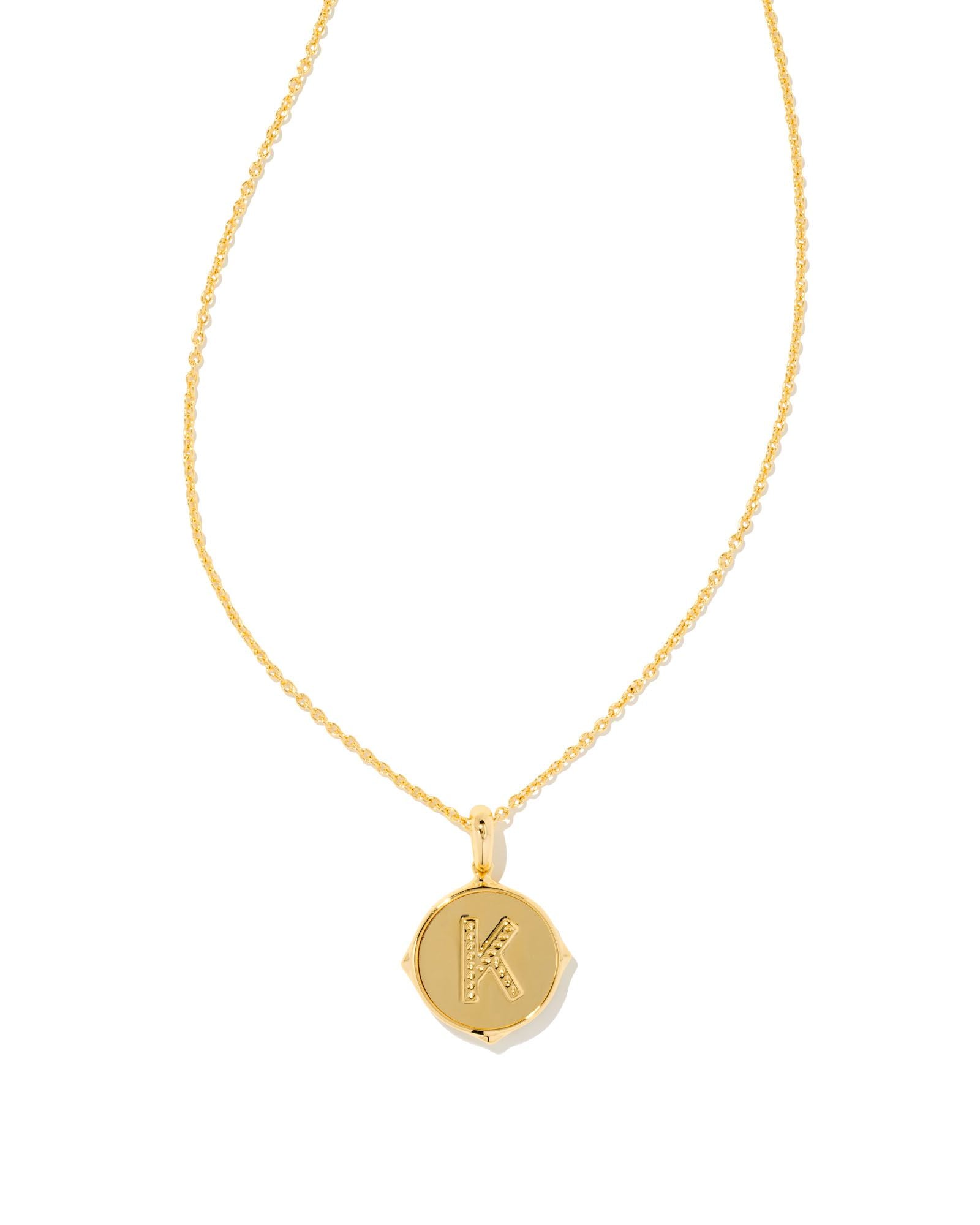 Kendra Scott Letter K Disc Pendant Necklace
