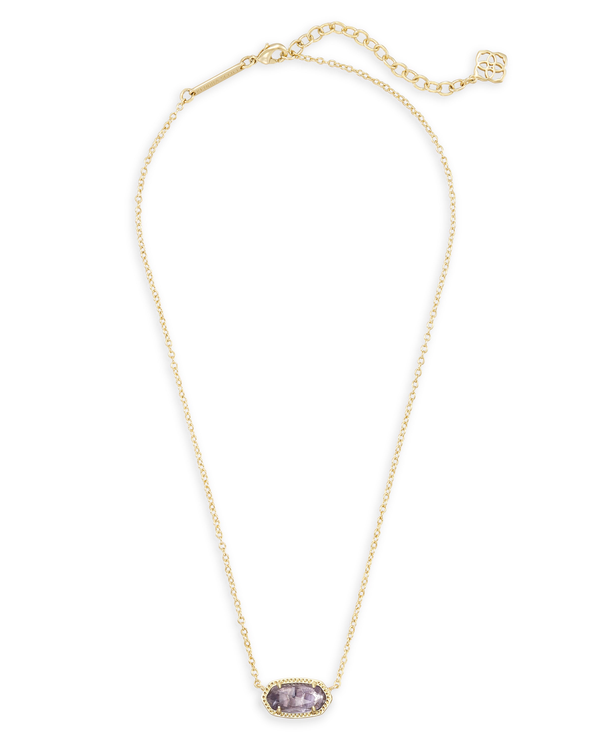 Kendra Scott Elisa Pendant Necklace - Gold Purple Amethyst