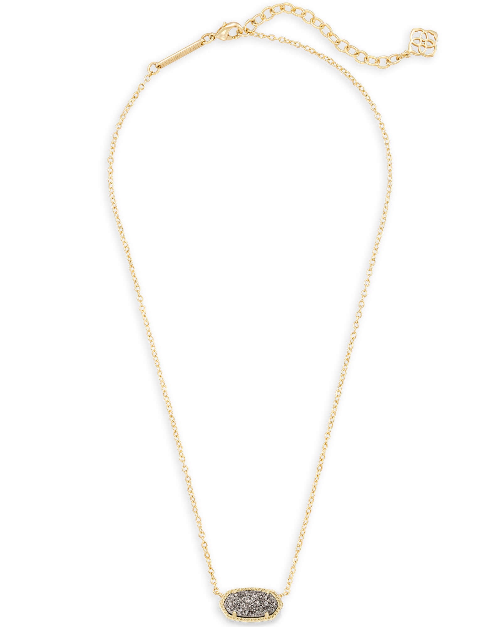 Kendra Scott Elisa Pendant Necklace - Gold Platinum Drusy