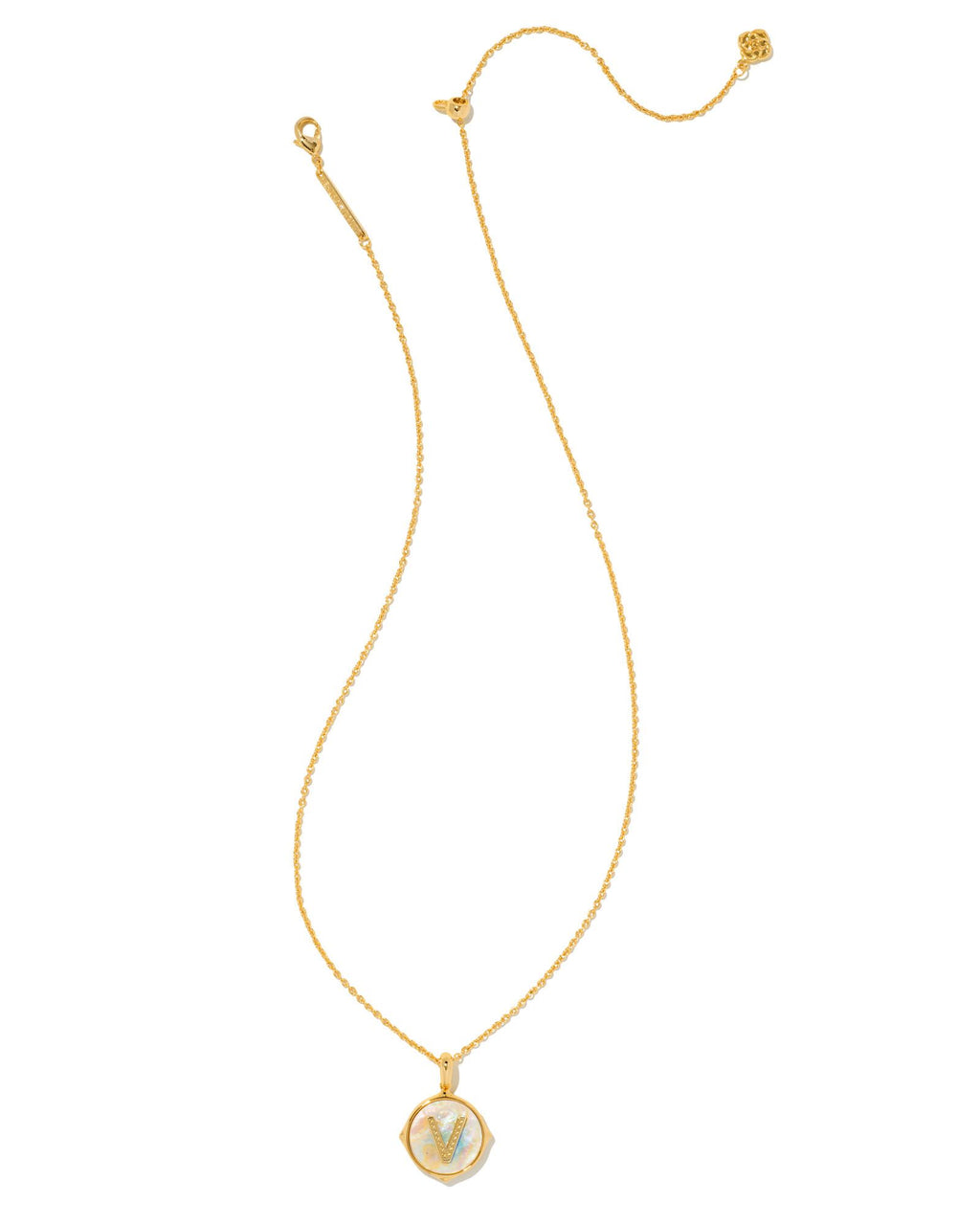 Kendra Scott Letter V Disc Pendant Necklace