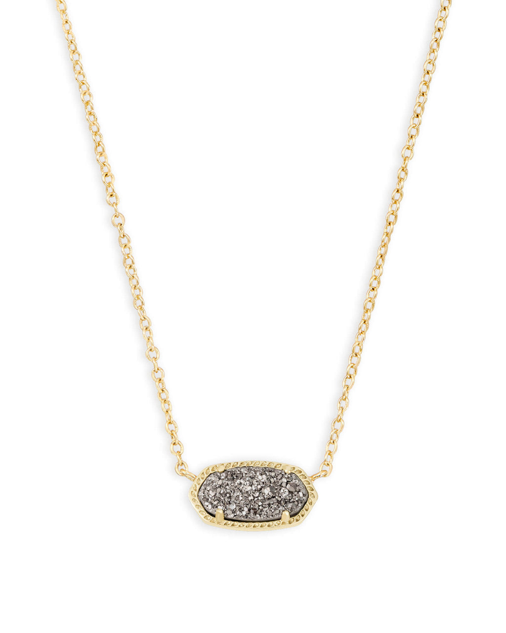 Kendra Scott Elisa Pendant Necklace - Gold Platinum Drusy