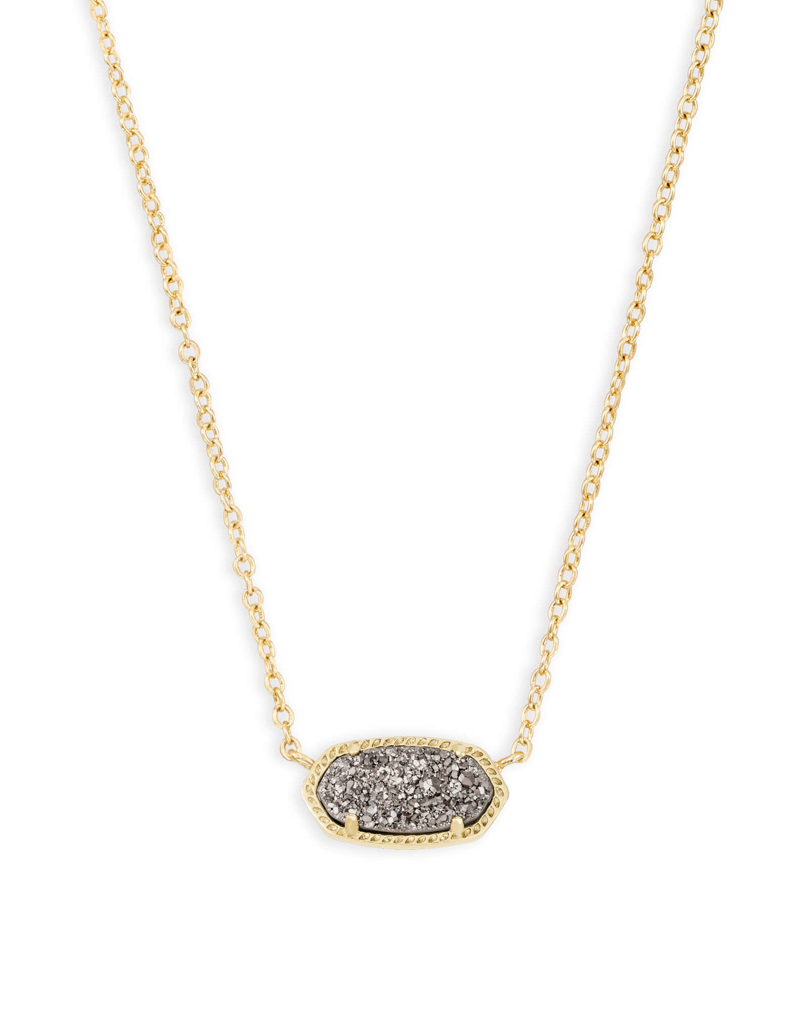 Kendra Scott Elisa Pendant Necklace - Gold Platinum Drusy