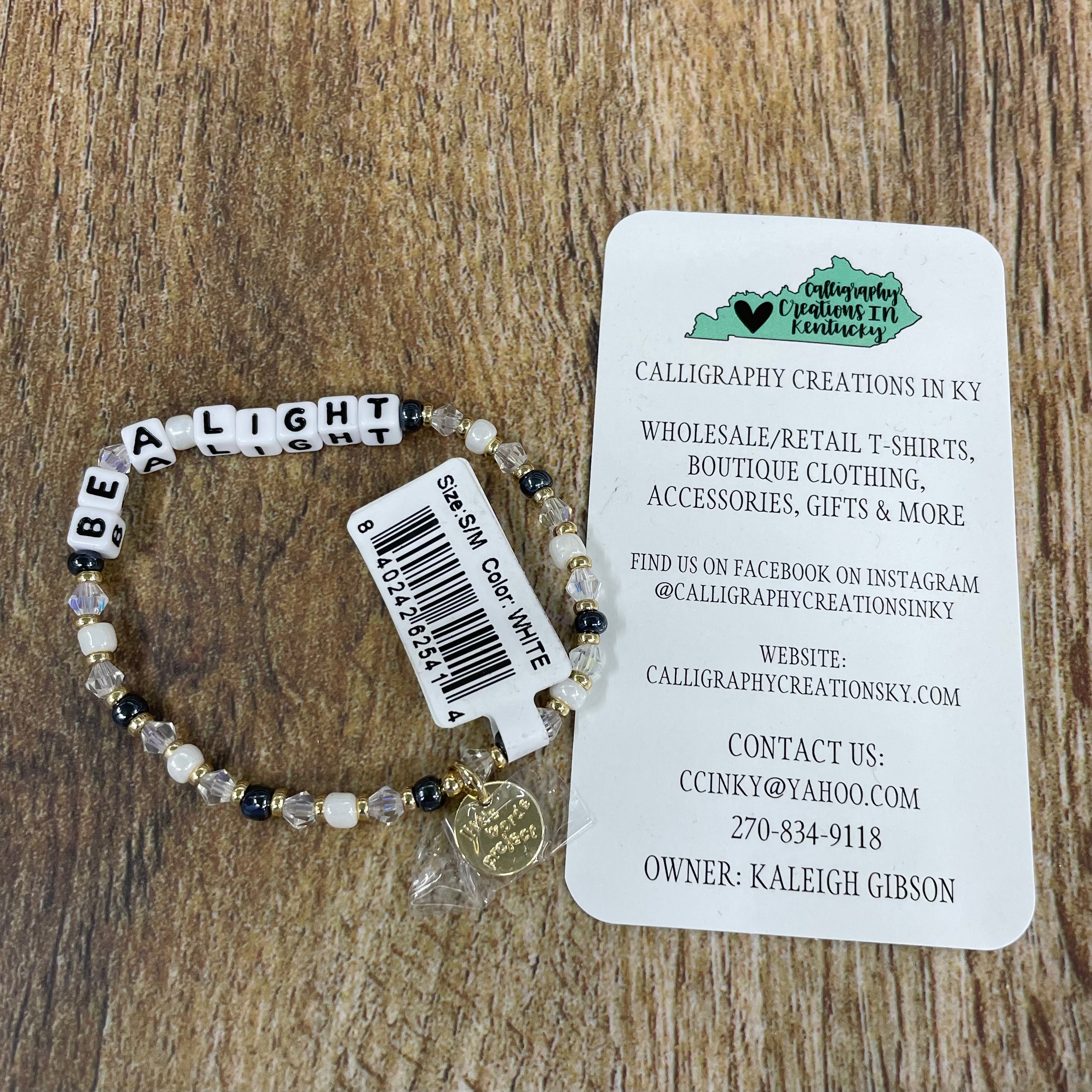 Be A Light / Angel Little Words Project Beaded Bracelet